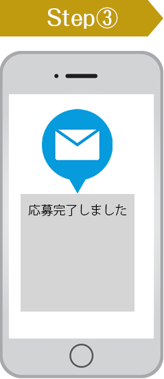 ステップ3　メールが届き次第、応募完了